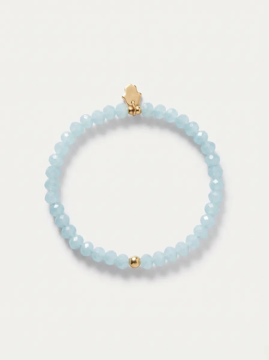 Pulsera de cuentas de aguamarina